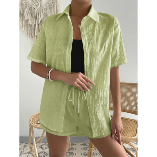 Damen Chice Loungewear-Kombination bestehend aus leichtem, atmungsaktivem Hemd und Shorts EB