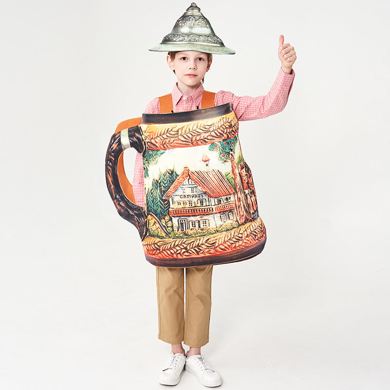 Unisex nan traditioneller keramischer Bierkrug mit Zinndeckel und handbemaltem Reliefmotiv EB