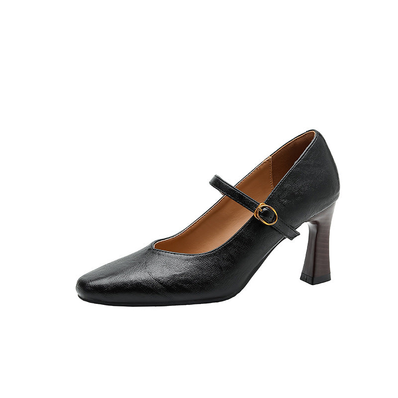 Damen elegante Mary Jane Pumps mit schickem Riemchen EB