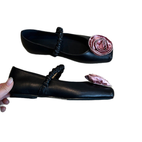 Damen Ballerina-Schuhe mit floralem Design und elegantem Riemen EB
