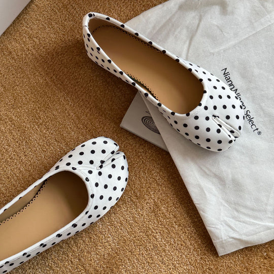 Damen Ballerinas mit modischem Punktmuster und bequemer Sohle EB