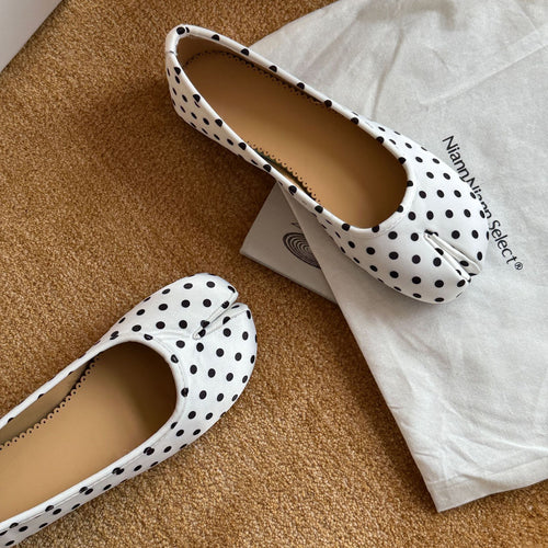 Damen Ballerinas mit modischem Punktmuster und bequemer Sohle EB