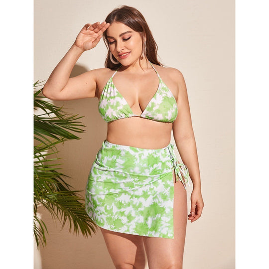 Damen Triangel-Bikini mit asymmetrischem Wickelrock EB