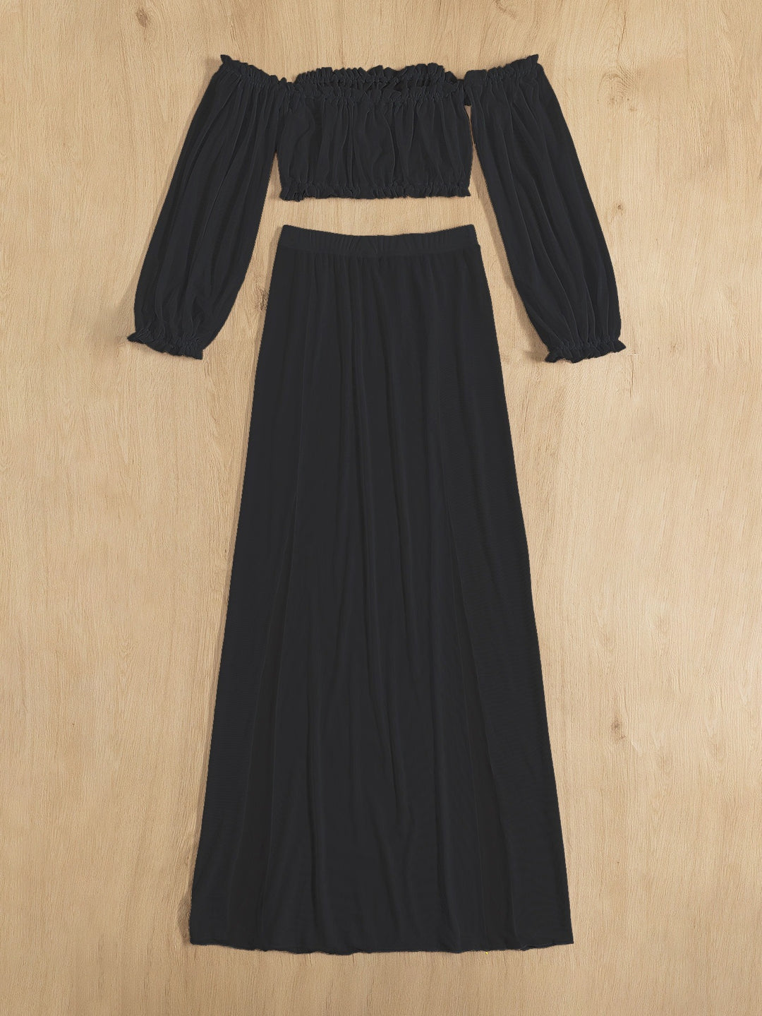 Damen Elegantes Strandkleid mit schulterfreiem Design und tiefen Seitenschlitzen EB