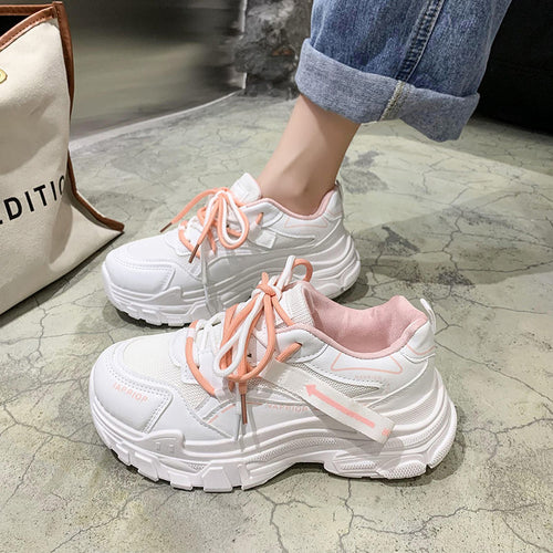 Damen Sportliche Chunky Sneakers mit atmungsaktivem Mesh und dynamischer Sohle EB