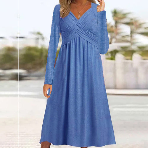 EB | Lässiges Langarmkleid Mit Kreuzdesign