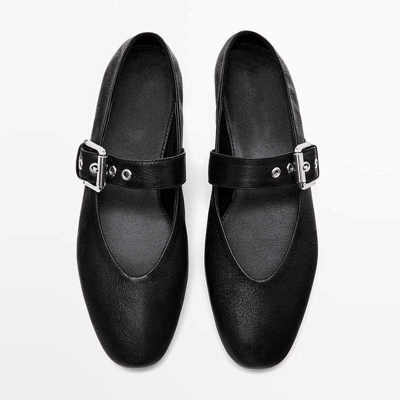 Damen Ballerinas mit verstellbarem Riemendesign und elegantem Schnallenakzent EB