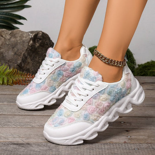 Damen Komfortable Sneaker mit floralem Design EB