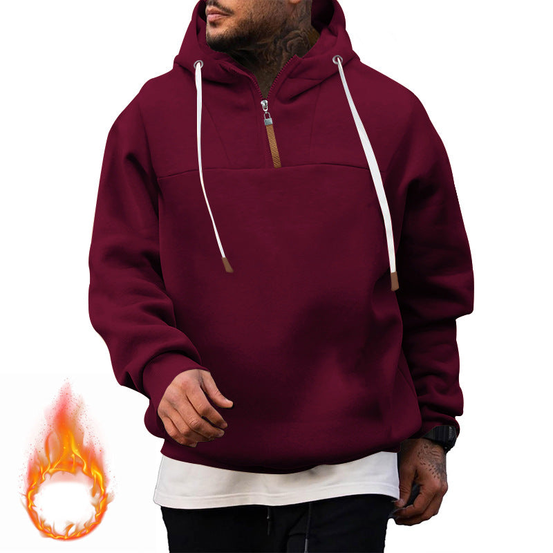 Herren Sport-Hoodie mit hohem Kragen und Reißverschluss EB