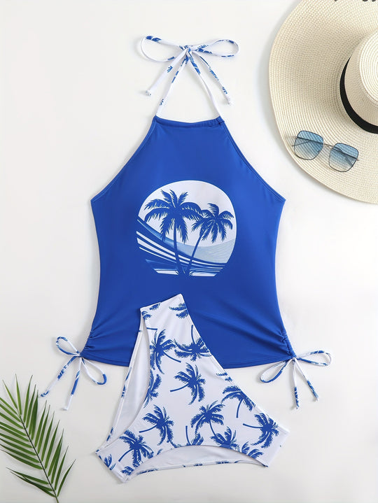 Damen Tankini-Set mit floralem Palmendruck EB