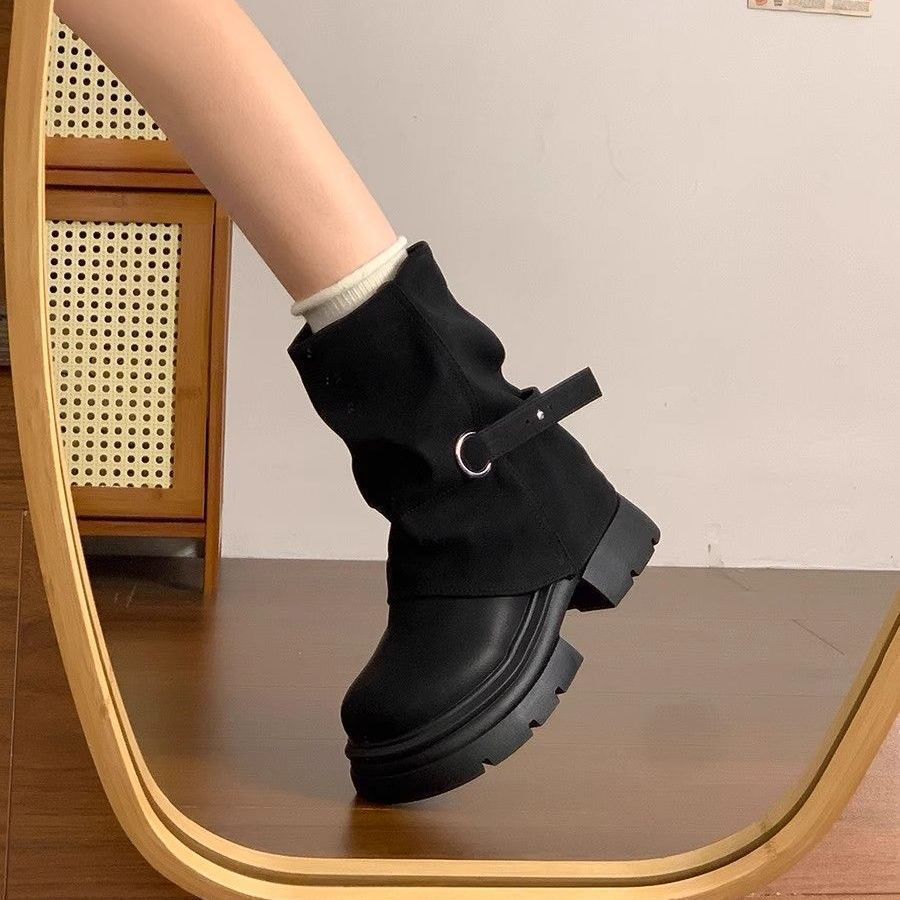 Damen Modische Stiefel mit hohem Schaft und flexibler Sohle EB