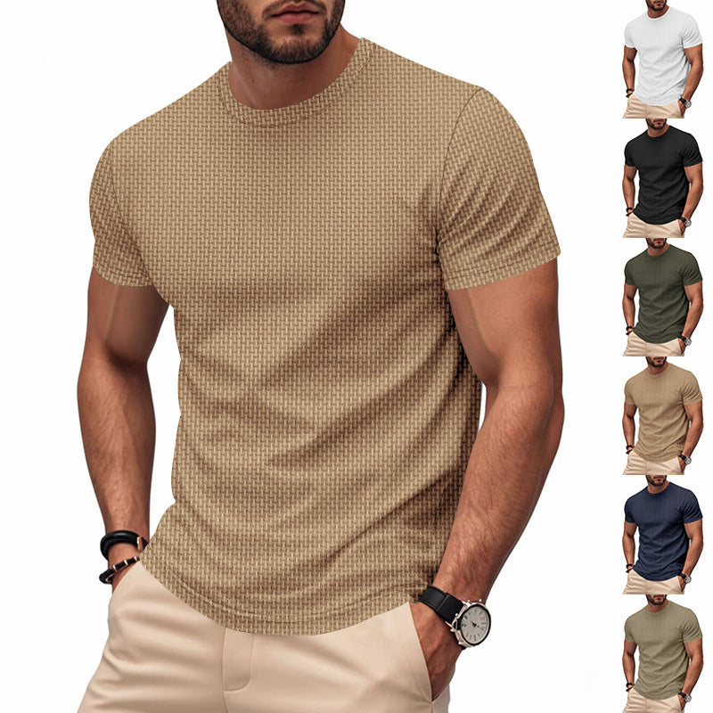 Herren Kurzarm T-Shirt mit strukturiertem Design und atmungsaktiver Baumwolle EB