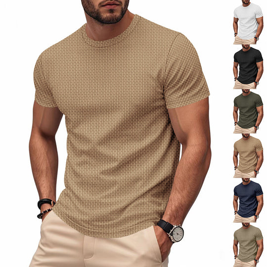 Herren Kurzarm T-Shirt mit strukturiertem Design und atmungsaktiver Baumwolle EB