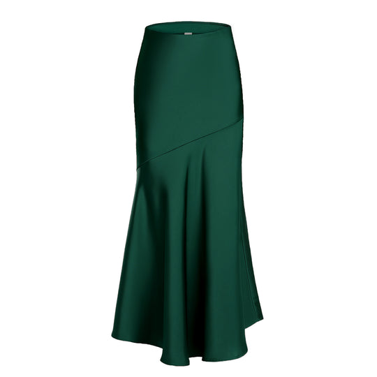 Damen Eleganter fließender Maxirock mit diagonaler Naht EB