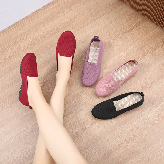 Damen Komfortable Slip-On Freizeit-Schuhe mit atmungsaktiver Struktur EB
