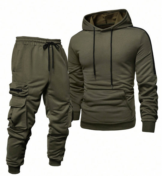 Herren Komfortables Hoodie- und Jogginghosen-Set mit praktischen Taschen EB