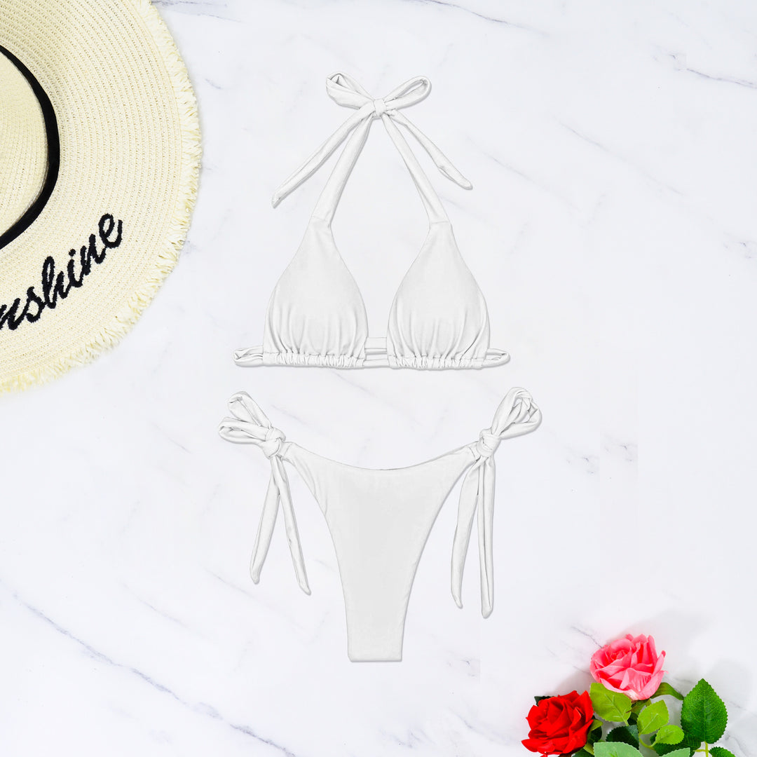 Damen Triangel-Bikini mit raffinierten Bindebändern und hochelastischem Stoff EB