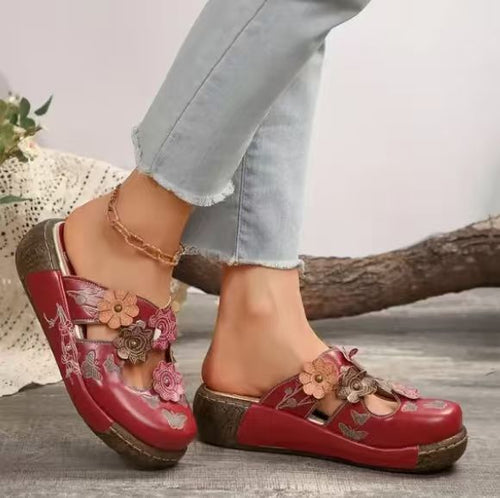 Damen Clogs mit floralem Dekor und Komfortsohle EB