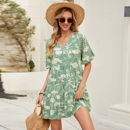 Damen Sommerkleid mit floralen Mustern EB