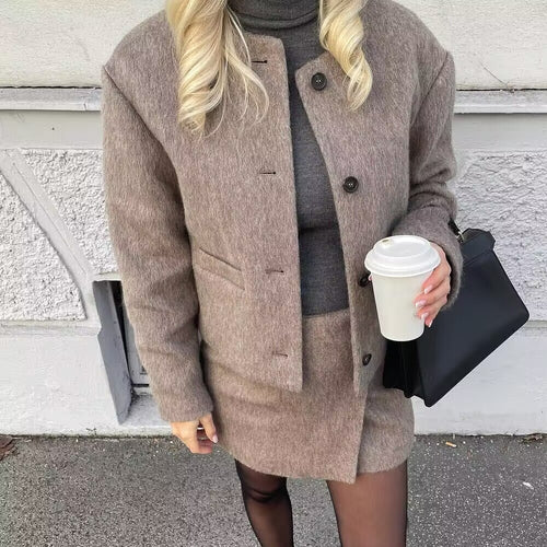 Damen kuschelige, klassische Kurzjacke EB