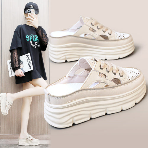 Damen Sportliche Plateausneakers mit atmungsaktivem Obermaterial und lässigem Schnitt EB