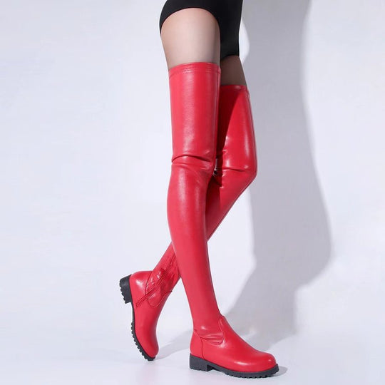 Damen Overknee Stiefel mit robustem Profil und elegantem Design EB