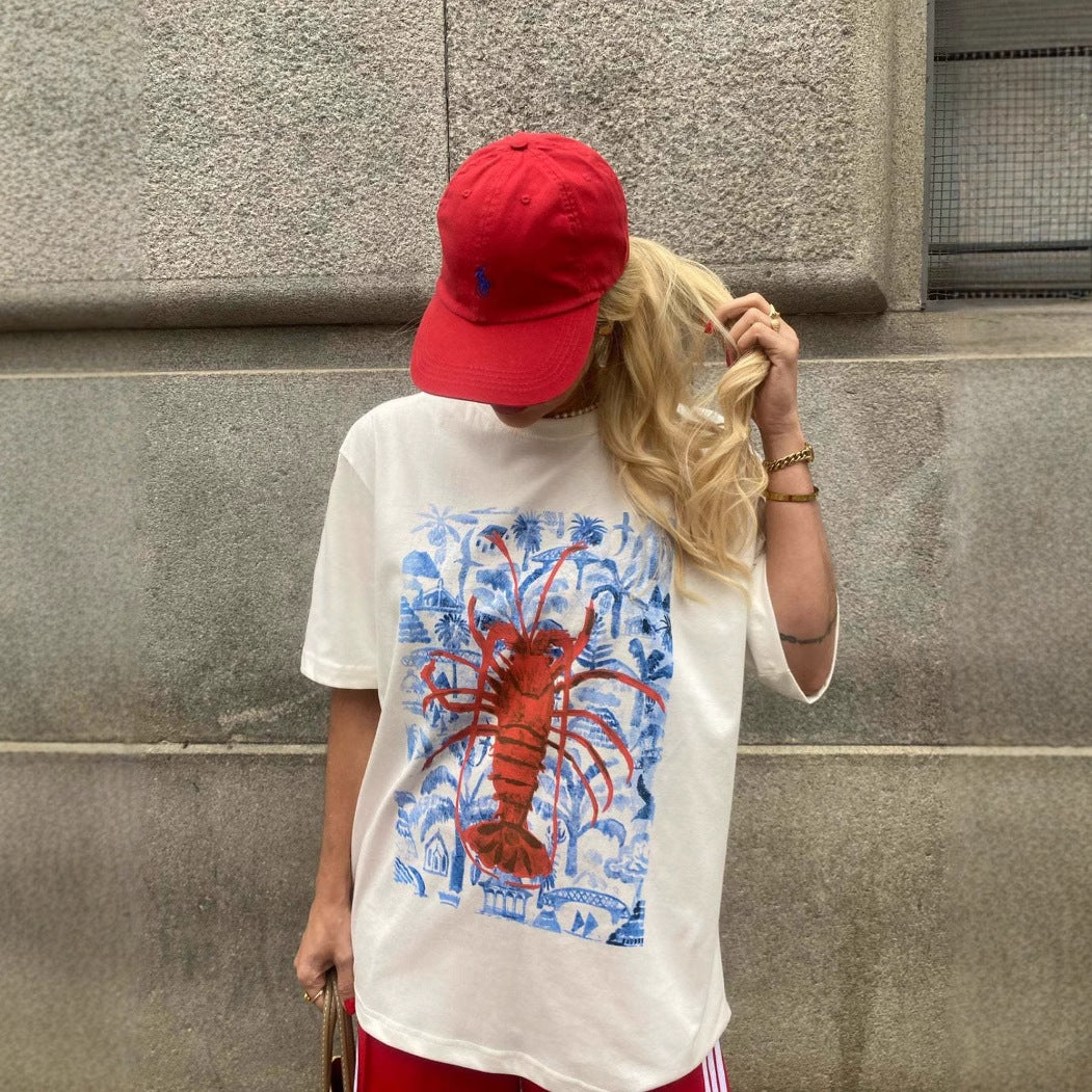 Damen T-Shirt mit künstlerischem Motiv im Vintage-Stil EB