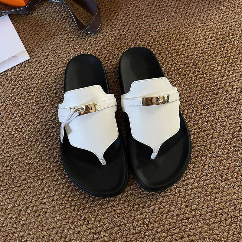 Damen elegante Zehentrenner-Sandalen mit luxuriösem Riemendesign und Komfortfußbett EB