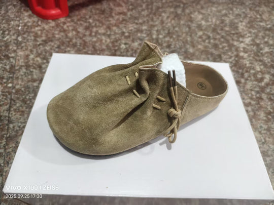 Damen nan gefütterte Velours-Pantolette mit Teddy-Innensohle, weicher Innensohle und dekorativer Schnürung EB