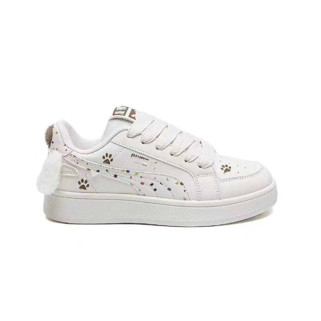Damen Sneakers mit süßem Tierdesign und flauschigen Details EB