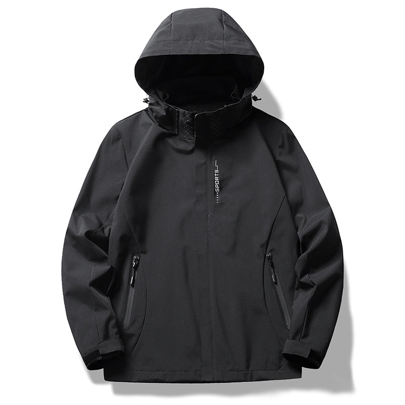 Damen wetterfeste Funktionsjacke mit verstellbarer Kapuze und atmungsaktiven Materialien EB