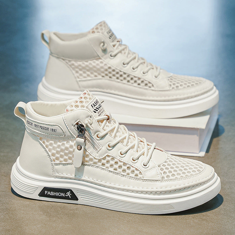 Damen Sportliche High-Top Sneakers mit atmungsaktivem Mesh-Design EB