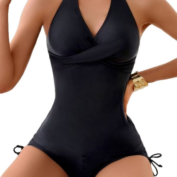 Damen hochmodernes Tankini-Set mit Wickeloberteil und stylischen Badeshorts EB