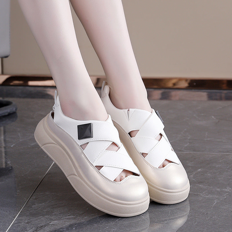 Damen modische Sneakers mit innovativem Kreuzband-Design und dämpfender Sohle EB