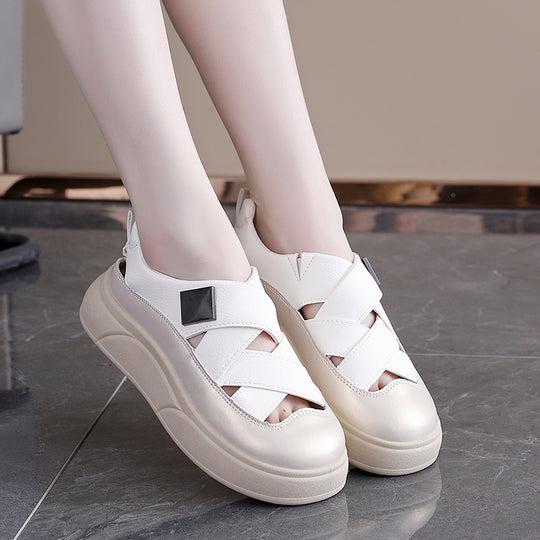 Damen modische Sneakers mit innovativem Kreuzband-Design und dämpfender Sohle EB