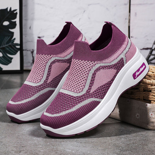 Damen nan ultraleichter Strick-Slip-On mit ergonomischer Keilsohle und herausnehmbarem Komforteinlagenfach EB