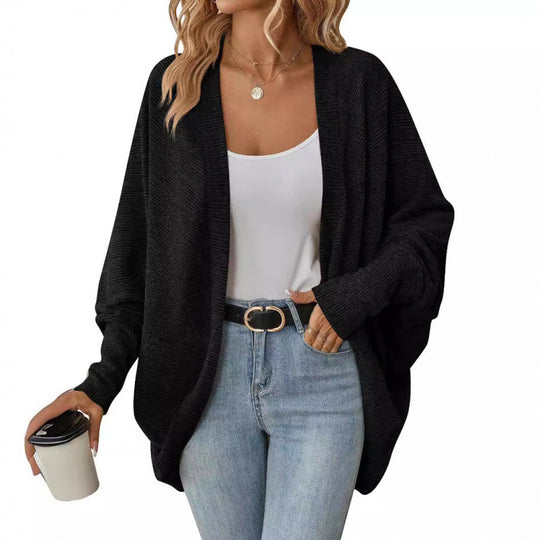 Damen lässige Strickjacke mit oversized Schnitt und lässigen Ärmeln EB