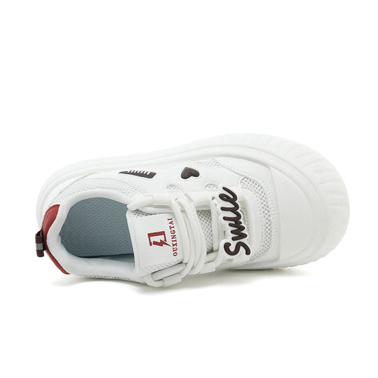 Damen Trendige Plateau-Sneaker mit buntem Schriftzug EB