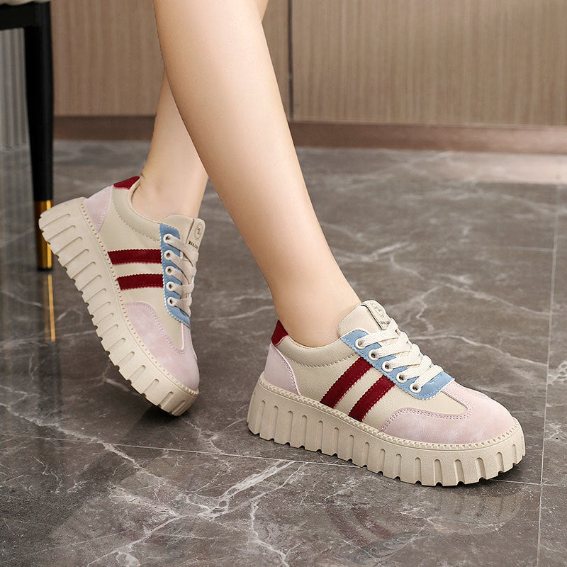 Damen Plateau Sneakers mit modischer Profilsohle und atmungsaktiver Obermaterialstruktur EB