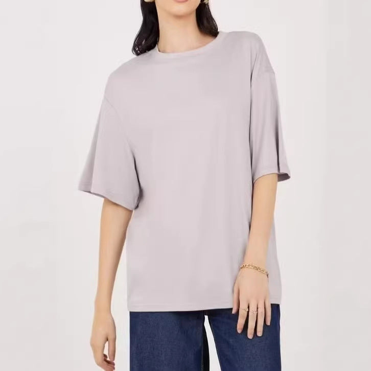 Damen Übergröße Shirt mit lässigem Schnitt und kurzarm EB