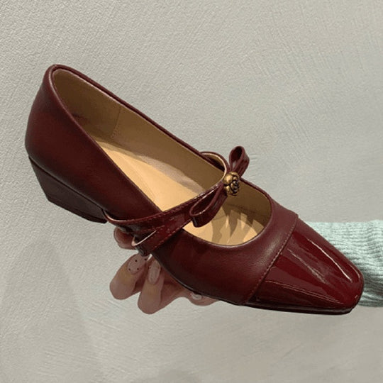 Damen elegante Mary Jane Pumps mit modischem Schleifendetail EB
