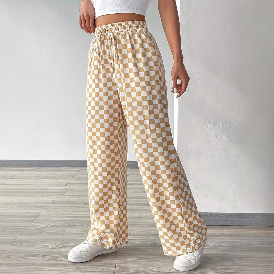 Damen Leichte Karohose im modischen Schnitt mit elastischem Bund EB