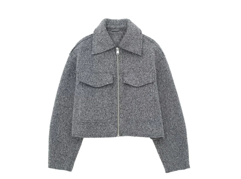 Damen modische cropped Wolljacke EB