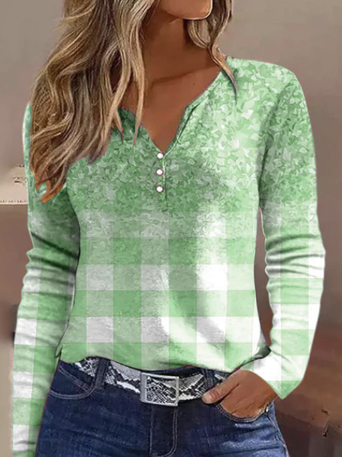 Damen Langarmshirt mit Knopfdetails EB