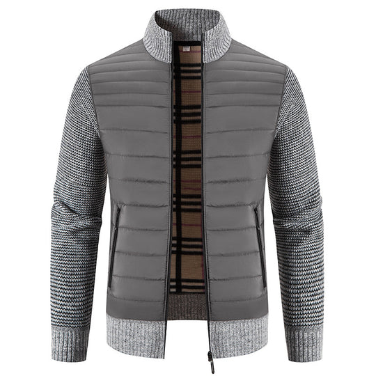 Herren lässige Steppjacke mit Strickärmeln EB