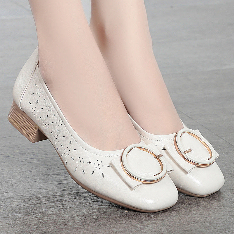 Damen Elegante Ballerinas mit modischem Schmuckdetail und komfortablem Absatz EB