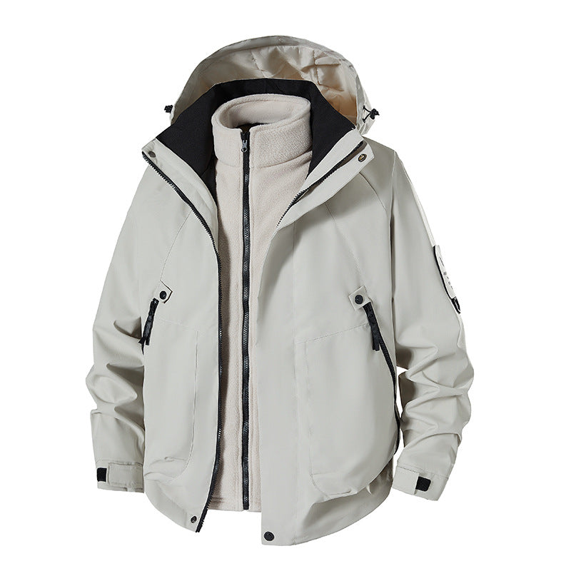 Herren wetterfeste Hardshell-Jacke mit herausnehmbarer Thermofleece-Weste EB