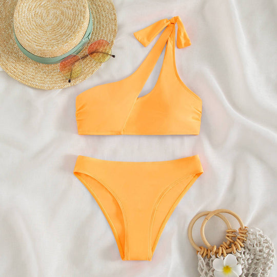 Damen asymmetrischer Bikini mit modischen Cut-Outs EB