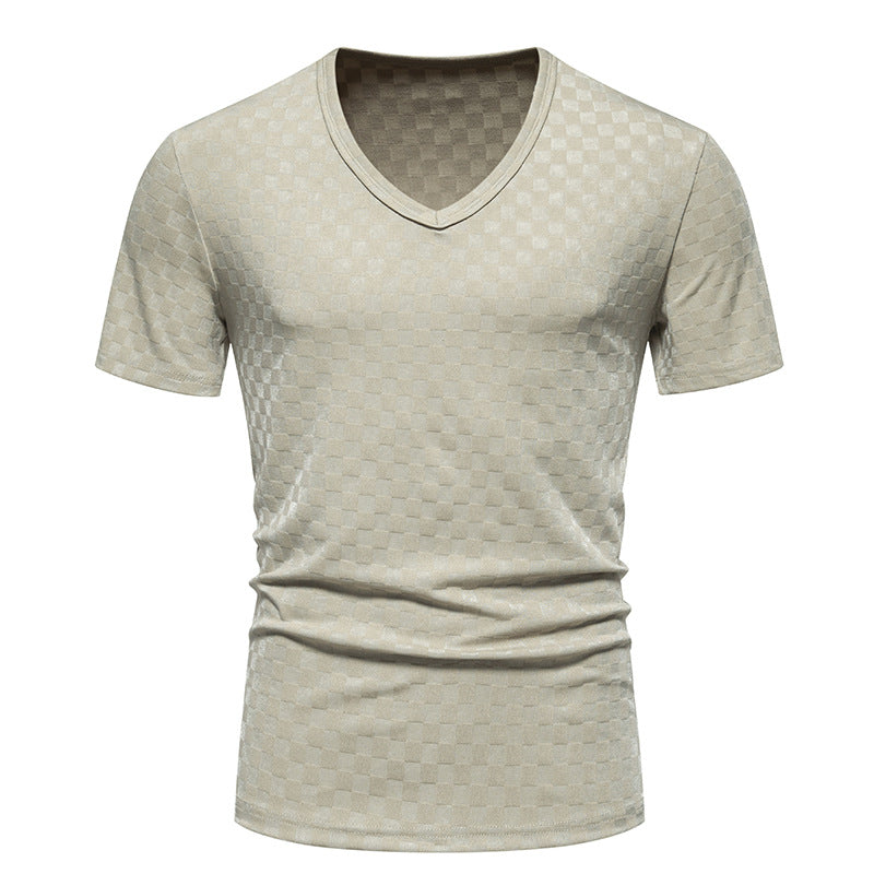 Herren V-Ausschnitt Shirt mit strukturierter Oberfläche EB