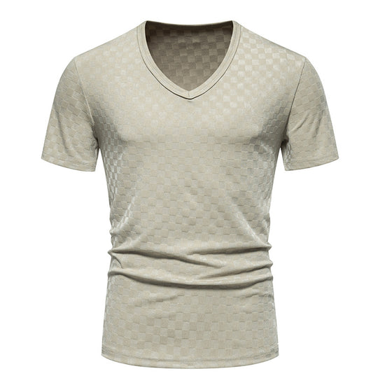 Herren V-Ausschnitt Shirt mit strukturierter Oberfläche EB